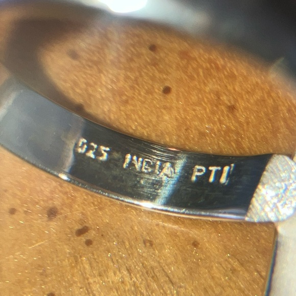 Natural Blue Lace Agate Sterling Silver Ring Size 6 - Picture 6 of 9